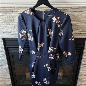 Suzy Shier Navy Floral Dress
